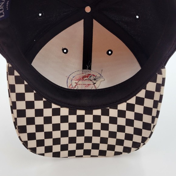 Gemutlichkeit 2000 German Car Embroidered Checkered Bill Snapback Trucker Hat - Picture 7 of 9